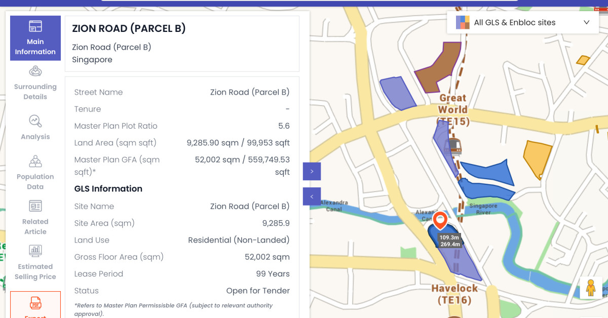 Allgreen’s $1,304 psf ppr at the top of two bids for Zion Road Parcel B  - EDGEPROP SINGAPORE