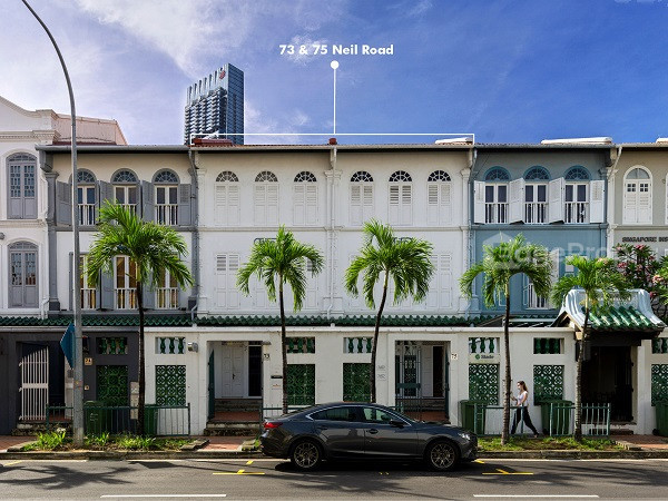 Conservation shophouses at 73 & 75 Neil Road selling for $30 mil - Property News