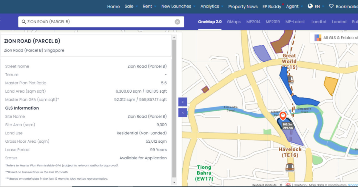 Zion Road residential site triggered for sale at a minimum bid price of $604.57 mil - EDGEPROP SINGAPORE